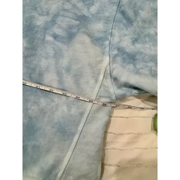 Lulus Ice Wash Tie Dye Crewneck Sweatshirt Blue Women’s Large Cloudcore Coastal - Picture 10 of 14